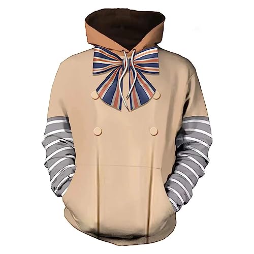 Horrorfilme Cosplay Hoodie, Uniform Sweatshirt Halloween Outfits Mit Fliege Für Kinder Mädchen Frauen Casual Langarm Tops von HNDB