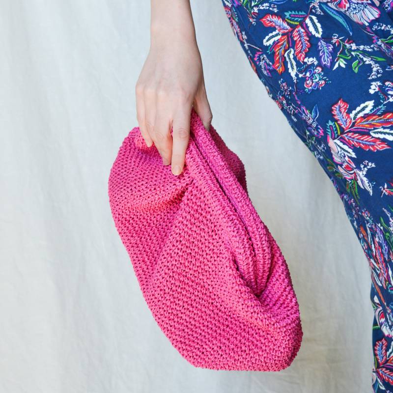 Raffia Beutel Clutch, Häkeln Stroh Tasche, Große Sommerhandtasche, Gewebte Brautjungfer Geldbörse, Korb Braut Clutch Natürliche Handgemachte von HNFhandmadeknitwear