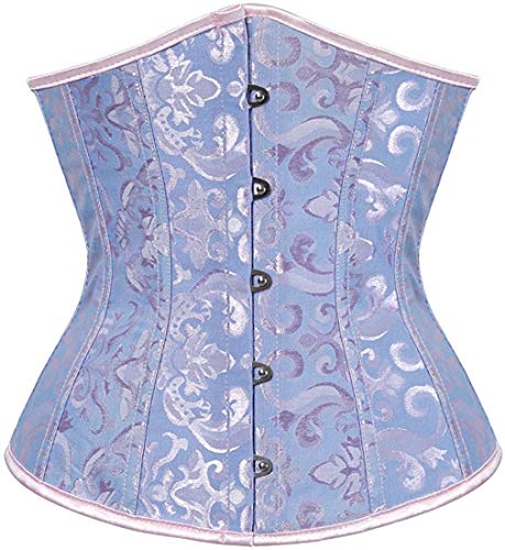 HNGHOU Damen Bustier Korsett Top Übergröße Satin Taille Cincher Überbrust Bustiers, Blau 4, Large von HNGHOU