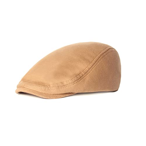 HNJKJEU Herren Schiebermütze Barett Cap, Herren Baskenmütze, Elastizität Schiebermütze Flatcap, Schiebermütze Flatcap Herren, Baskenmütze Newsboy Cap, Größe 58-60cm (Khaki) von HNJKJEU