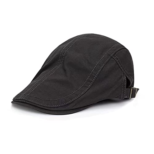 Schirmmütze Herren Barett Cap Herren Baskenmütze Einstellbar Schiebermütze Flatcap Herren Baumwolle Vintage Style Schiebermütze Flatcap Gatsby Ivy Irish Hat Barett Schirmmütze 54-59cm (Grau) von HNJKJEU