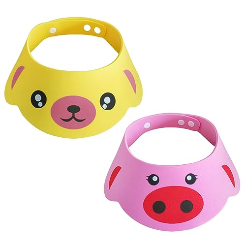 Duschhaube Kinder, 2 Stück Haare Waschen Kinderschutz,Kinder Shampoo Kappe,Baby Duschhaube,Weich Verstellbare Haarwaschhilfe,Wird zum Schutz von Augen und Ohren verwendet,für Kleinkinder,Babys,Kinder von HNJUSR