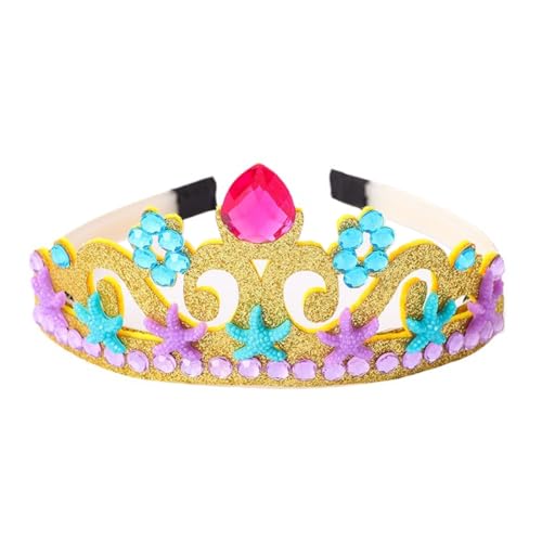 Geburtstagskrone Krone König Kinderkrone Goldene Krone Royal Crown Tiara Kostüm Zubehör für Geburtstagsfeier Prinzessin Kronen DIY Kinderkronen zum Basteln(Gold) von HNJUSR