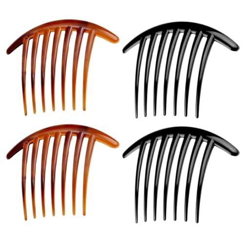 Haar Steckkamm 4 Stück Zähne Haarkamm Haarschmuck Haarspange Kamm für Frauen Mädchen Geschenk, Haarspange Kämme Acryl Seitenkamm Einsteckkamm Frauen Damen Seitenkämme Kopfschmuck Haarschmuck von HNJUSR