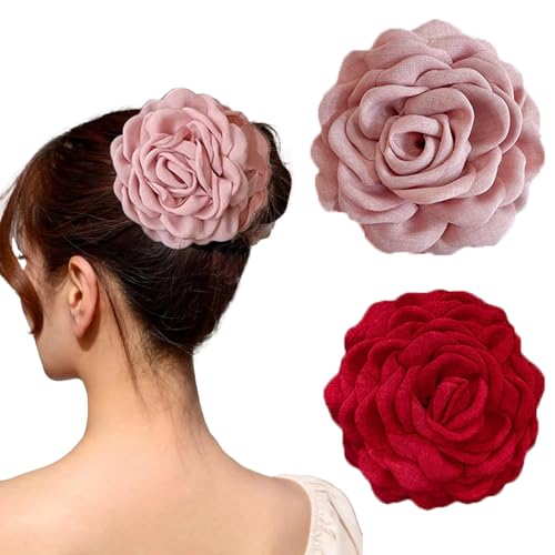 Blumen Haarklammer,2 Stück Damen set Groß Haarkrallen Clips,Haarclip Blume,Blumen Haarspangen für die Haardekoration von Frauen Blumen Haarklammer,2 Stück Damen set Groß Haarkrallen Clips,Haarclip Blume,Blumen Haarspangen für die Haardekoration von Frauen von HNLMZ