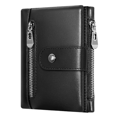 HNOOM Leder Geldbörse Herren - Echtleder Portemonnaie mit RFID-Schutz, Münzfach & 14 Kartenfächern - Stabiles Wallet für Kreditkarten - Hochwertige Brieftasche mit Geschenkbox (Schwarz) von HNOOM