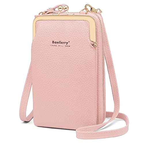 HNOOM Handytasche zum Umhängen Damen Handy Umhängetasche Kleine Umhängetasche Damen Crossbody Handytasche Geldbörse Handy Schultertasche mit Kartenfächer Passt Handy unter 6,5" (Rosa) von HNOOM
