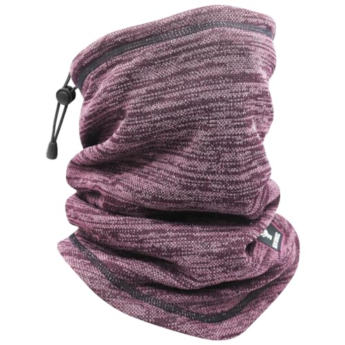 HNOOM Schlauchschal Herren Damen Winter Loop Schal Elastisch Multifunktionstuch Winddicht Halswärmer Warm Fleece Gefüttert Nackenwärmer für Outdoor Skifahren Motorrad Laufen Radfahren (Lila) von HNOOM