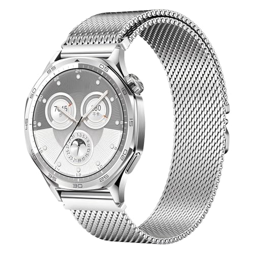 HNRYKJ 22mm Magnetisch Edelstahl Fallschirmschnalle Mesh Uhrenarmband,Schnellverschluss Herren Damen Weiches Aatmungsaktive Uhrenarmbänder für Uhren und Smartwatches von HNRYKJ