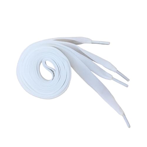 HNULGVI SchnüRsenkel 2 Paar 110 cm Länge 1,6 cm Breite Samtoberfläche Schnürsenkel Damen Herren Bunte Sport Freizeitschuhe Schnürsenkel Stiefelschnürsenkel(WHITE) von HNULGVI