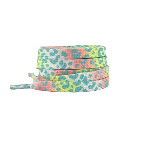 HNULGVI SchnüRsenkel Modische flache Schnürsenkel for Turnschuhe, Farbe Leopardenmuster, Batik-Farbverlauf, Schnürsenkelseil for Männer und Frauen aus Segeltuch(Orange Yellow,140cm) von HNULGVI