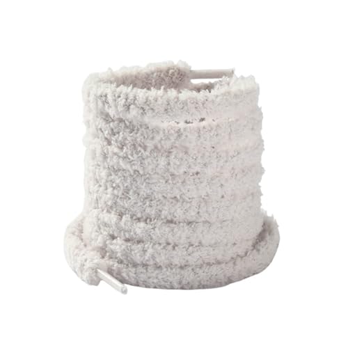 HNULGVI SchnüRsenkel Süße haarige weiche rosa weiße schwarze Schnürsenkel 140/160 cm Damen Herren High-Top Canvas flache Schuhe Schnürsenkel Zubehör(Light gray,120cm) von HNULGVI