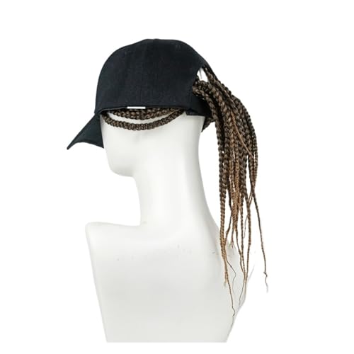 Hut Mit PerüCke Befestigt Hut Haarverlängerungen Sets Dreadlocks Perücke Hut Sommer Synthetische Zopf Perücke Schirmmütze for Männer Frauen(Black) von HNULGVI