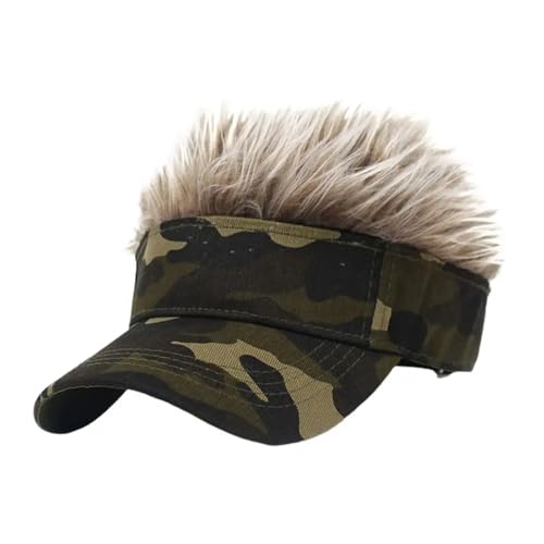 Hut Mit PerüCke Befestigt Perücke Schirmmütze Bequeme Mehrere Farben Hut Perücken & Extensions Männer Beanie Perücke Vermieter Retro Street Cap for Outdoor(Color 02) von HNULGVI