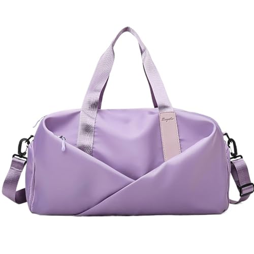 Reisetasche Frauen Sport Sporttasche Reise Trocken Nass Tasche Handtaschen Multifunktions Schwimmen Tote Schulter Wochenende Fitness Duffle Yoga Schuhe Daypack(Large Purple) von HNULGVI