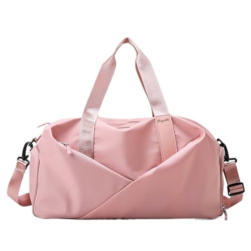 Reisetasche Frauen Sport Sporttasche Reise Trocken Nass Tasche Handtaschen Multifunktions Schwimmen Tote Schulter Wochenende Fitness Duffle Yoga Schuhe Daypack(Small Pink) von HNULGVI