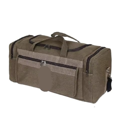 Reisetasche Große Canvas Reisetasche wasserdichte Herren Schulter Gepäck Aufbewahrungstaschen Outdoor Fitness Sport Handtasche(L Coffee) von HNULGVI
