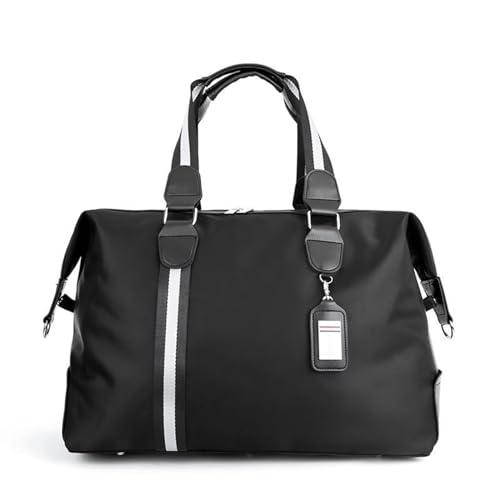 Reisetasche Große Kapazität Männer Reisetasche Frauen wasserdichte Nylon Hand Gepäck Tasche Multifunktions Reise Duffle Taschen Verpackung Würfel(M Black Travel Bag) von HNULGVI