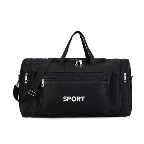 Reisetasche Große Kapazität Sport Fitness Tasche for Männer Outdoor Yoga Gym Handtasche Messenger Multifunktions Reise Training Schulter Taschen(Black) von HNULGVI