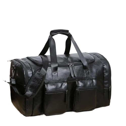 Reisetasche Leder Reisetasche Reisegepäck Tote for Männer Frauen Crossbody Handgepäck wasserdichte Handtaschen(Sky Blue) von HNULGVI