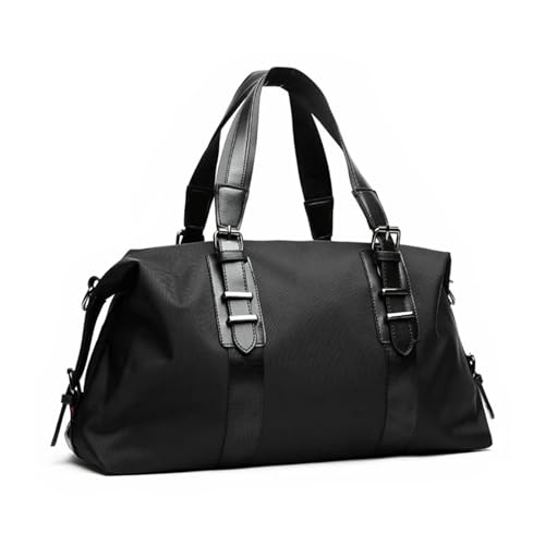 Reisetasche Männer Reisetaschen Große Kapazität Männer Gepäck Handtaschen Oxford Reise Duffle Mode Männer Falttasche(Black Medium) von HNULGVI