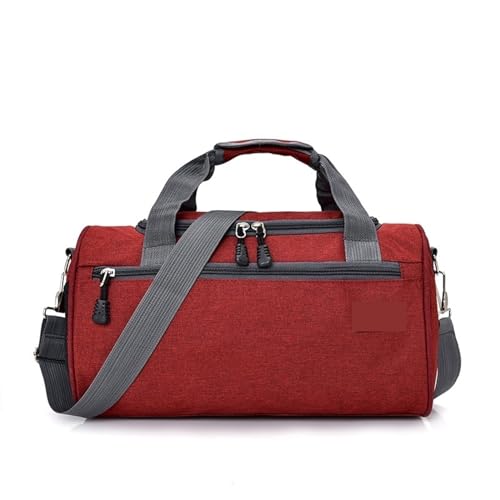 Reisetasche Outdoor Männer Reisen Sport Taschen Leichtes Gepäck Business Zylinder Handtasche Frauen Outdoor Duffel Wochenende Umhängetasche Umhängetasche Pack(Red) von HNULGVI