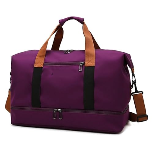 Reisetasche Oxford Reisetasche Handtaschen Große Kapazität Handgepäck Taschen Männer Frauen Schulter Outdoor Tote Wochenende wasserdichte Tasche(Purple) von HNULGVI