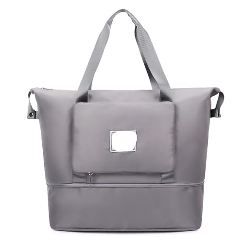 Reisetasche Reisetaschen Gepäck Organizer Tasche Handtasche Tragbare Faltbare Reise Kleidung Lagerung Tasche(Grey Foldable) von HNULGVI