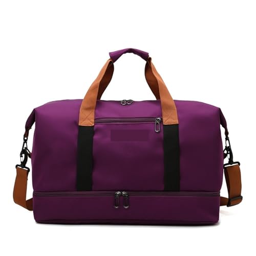 Reisetasche Reisetaschen for Frauen Große Kapazität Männer Sporttasche wasserdichte Wochenende Sac Voyage Weibliche Messenger Tasche Trocken Und Nass(Purple46cmX25cmX28cm) von HNULGVI