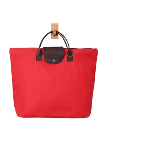 Reisetasche wasserdichte Strandtasche Damen Nylon Handtasche Frauen Tragetaschen Große Kapazität Handtasche Oxford Casual Reise Umhängetaschen(Red) von HNULGVI
