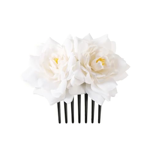 rose haarspangen 2 stücke Doppel Flanell Rose Haar Clips for Frauen Mädchen Band Gabel Kamm Haarnadel Blume(Color2) von HNULGVI