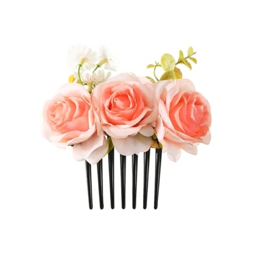 rose haarspangen 2 stücke Doppel Flanell Rose Haar Clips for Frauen Mädchen Band Gabel Kamm Haarnadel Blume(Color3) von HNULGVI