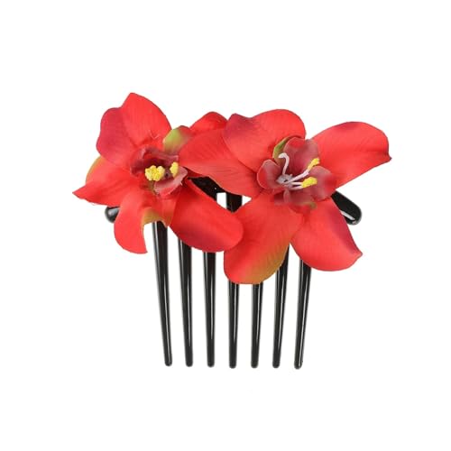 rose haarspangen 2 stücke Doppel Flanell Rose Haar Clips for Frauen Mädchen Band Gabel Kamm Haarnadel Blume(Color7) von HNULGVI