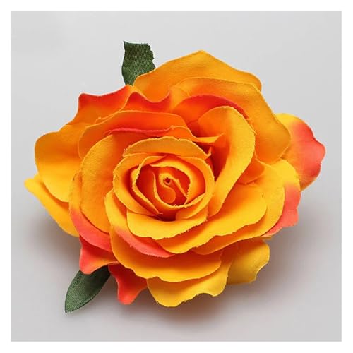 rose haarspangen 3PCS Rose Künstliche Blume Haarnadel Braut Hochzeit Party Brosche Frauen Haar Clips Headwear(Orange) von HNULGVI