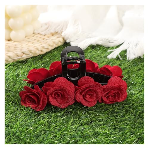 rose haarspangen 3Pcs Rose Blume Haarnadel Frauen Haar Klaue Party Clips Künstliche(Color1) von HNULGVI