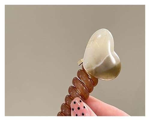 spiralhaargummi 1 paar Elastische Spirale Telefon Draht Haarband Liebe Pferdeschwänzen Zopf Kopf Gummi Mädchen Herz Haargummi Frauen Temperament Zubehör(3) von HNULGVI