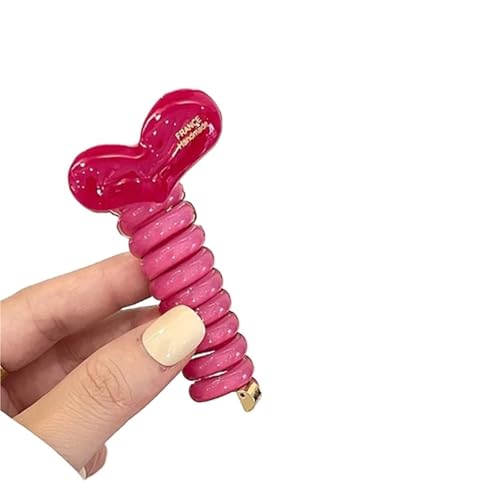 spiralhaargummi 1 paar Mode Süße Herz Telefon Draht Linie Elastische Gummi Geflochtene Elegante Haar Seil Krawatte for Frauen Mädchen Hochzeit Haar zubehör(1) von HNULGVI