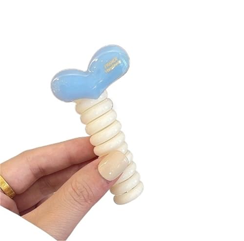 spiralhaargummi 1 paar Mode Süße Herz Telefon Draht Linie Elastische Gummi Geflochtene Elegante Haar Seil Krawatte for Frauen Mädchen Hochzeit Haar zubehör(6) von HNULGVI