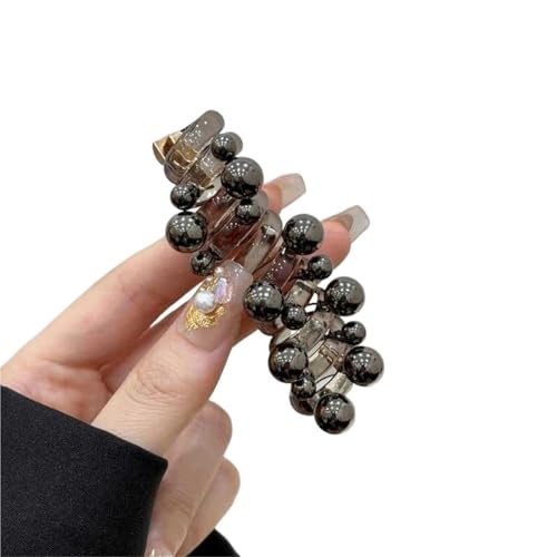 spiralhaargummi 1 paar Perle Telefon Draht Bogen-knoten Elastische Haarband for Frauen Mädchen Haar Weben Spirale Schnur Gummiband perle Haar Zubehör(Black) von HNULGVI