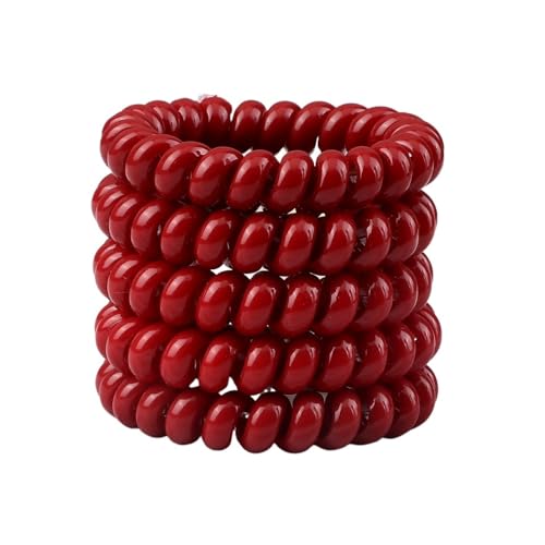 spiralhaargummi 5 Teil/satz Frauen Haar Bands Zubehör Bunte Telefon Draht Elastische Haar Krawatte Spirale Schnur Gummiband Mädchen Scrunchie(Color 1) von HNULGVI