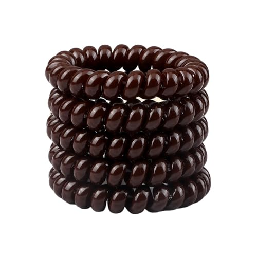 spiralhaargummi 5 Teil/satz Frauen Haar Bands Zubehör Bunte Telefon Draht Elastische Haar Krawatte Spirale Schnur Gummiband Mädchen Scrunchie(Color 15) von HNULGVI