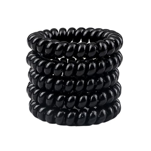 spiralhaargummi 5 Teil/satz Frauen Haar Bands Zubehör Bunte Telefon Draht Elastische Haar Krawatte Spirale Schnur Gummiband Mädchen Scrunchie(Color 16) von HNULGVI
