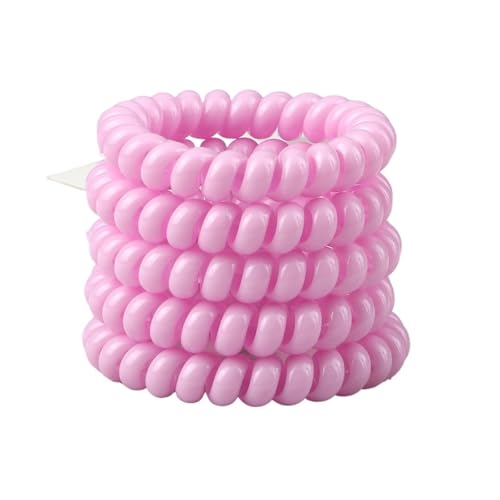 spiralhaargummi 5 Teil/satz Frauen Haar Bands Zubehör Bunte Telefon Draht Elastische Haar Krawatte Spirale Schnur Gummiband Mädchen Scrunchie(Color 4) von HNULGVI