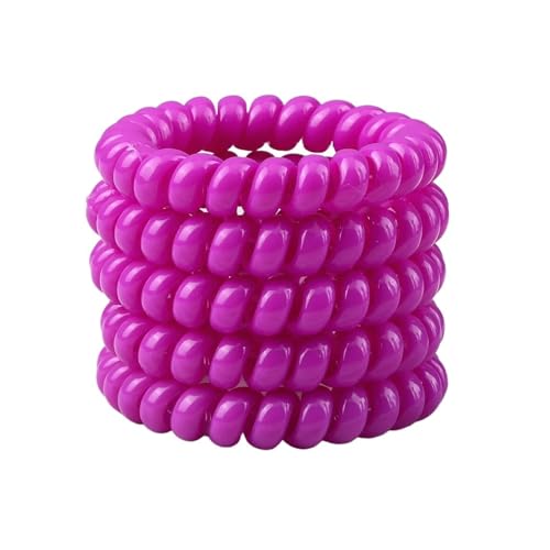 spiralhaargummi 5 Teil/satz Frauen Haar Bands Zubehör Bunte Telefon Draht Elastische Haar Krawatte Spirale Schnur Gummiband Mädchen Scrunchie(Color 5) von HNULGVI