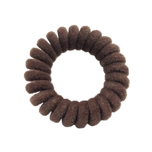 spiralhaargummi 5 teile/paket Samt Telefon Spule Haarbänder Frauen Spirale Haar Krawatten Mädchen Haar Ringe Seil Einfarbig Haar Zubehör Scrunchy(Dark brown) von HNULGVI