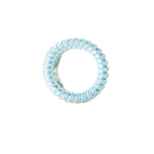 spiralhaargummi 5PCS Telefon Draht Elastische Haarbänder for Mädchen Helle Bunte Headwear Pferdeschwanz Halter Gummibänder Frauen Haar Zubehör(Blue 5pcs) von HNULGVI
