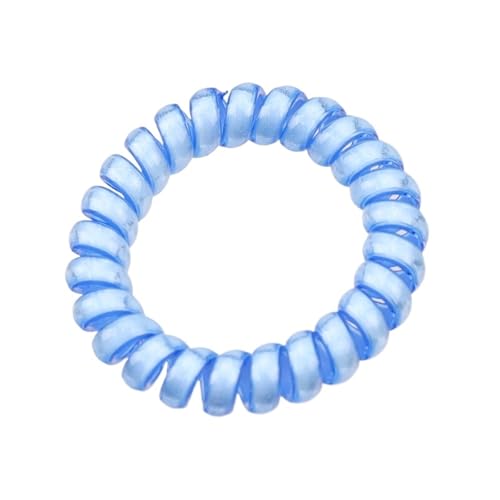 spiralhaargummi 5Pcs Farbe Leucht Telefon Linie Haar Ring Gummiband Weiche for Frauen Pferdeschwanz Zubehör Headwear Weibliche Scrunchie(Blue) von HNULGVI