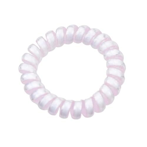 spiralhaargummi 5Pcs Farbe Leucht Telefon Linie Haar Ring Gummiband Weiche for Frauen Pferdeschwanz Zubehör Headwear Weibliche Scrunchie(Light pink) von HNULGVI