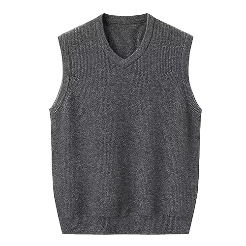 100% Kaschmir Pullunder Weste Herren Ärmellose Strickweste V-Ausschnitt Classic Business Golfweste Herbst Frühling Winter Pullover für Männer 100% Kaschmir Pullunder Weste Herren Ärmellose Strickweste V-Ausschnitt Classic Business Golfweste Herbst Frühling Winter Pullover für Männer von HNVAVQ