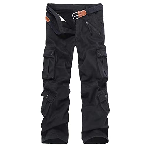 Fleecehose Warme Kampfhose mit Multi Taschen Cargohose für Herren,Arbeitshose Taktische Hose für Herbst und Winter von HNVAVQ